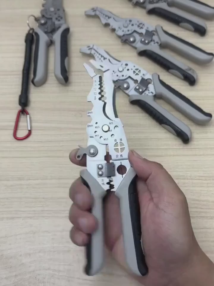 Industrial Grade Wire Stripper Pliers - Multifunction Cutting, Crimping
