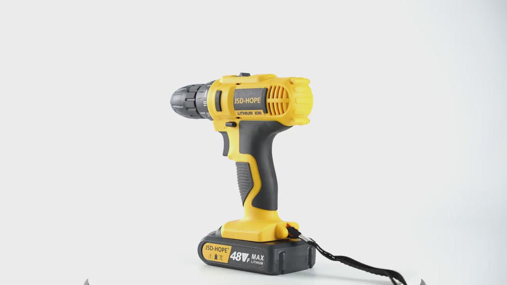 48V Cordless Impact Drill & Driver, Lithium Battery, Household Projects