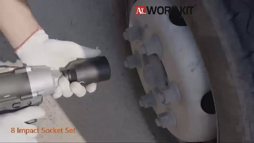 12 Drive Deep Impact Socket Set - 8pc Wheel Nut Wrench